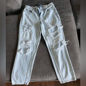 Aeropostale Light Blue Distressed Relaxed Fit Jeans